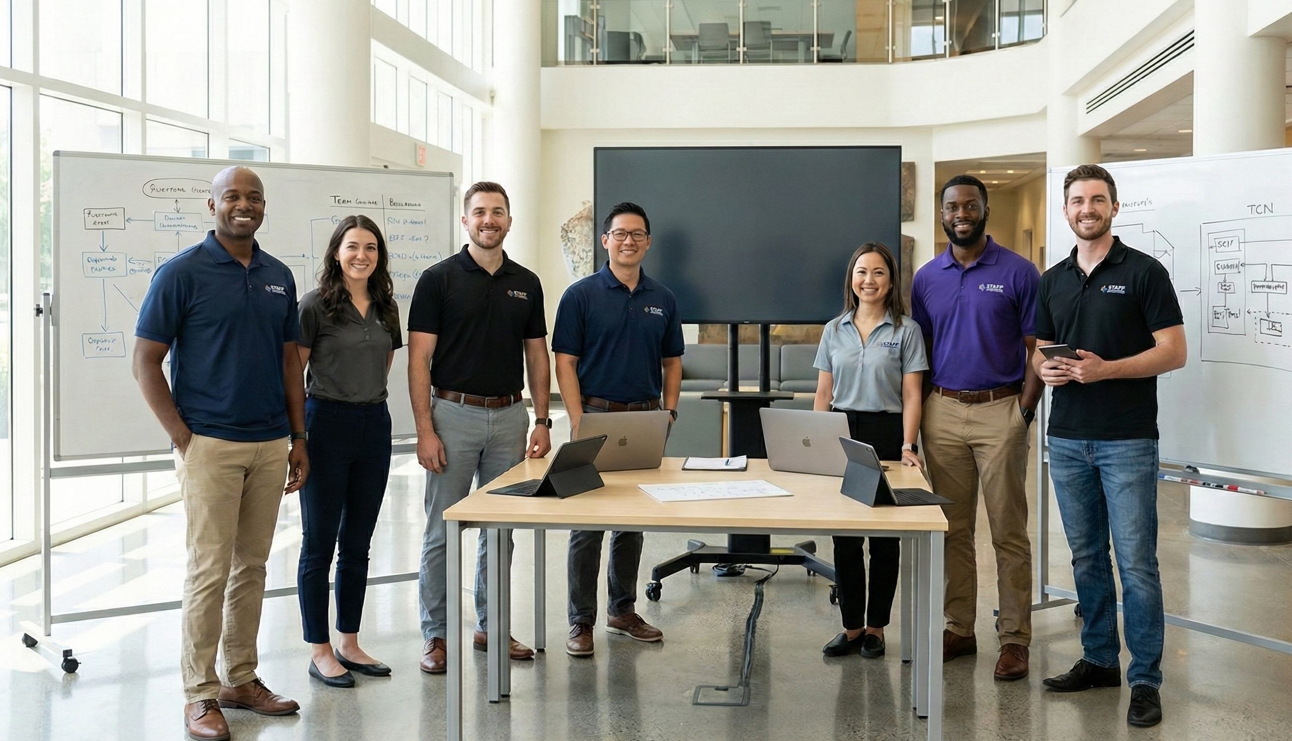 Engineers collaborating on automation project